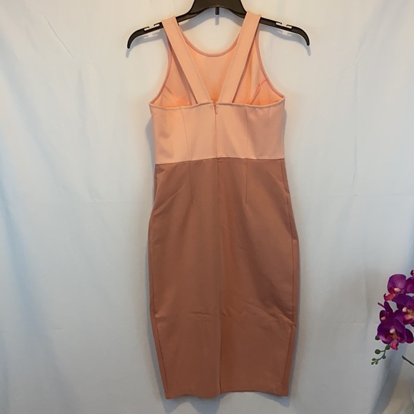 12th Heart Body Con Dress Color Block Peach Size L - Picture 4 of 9